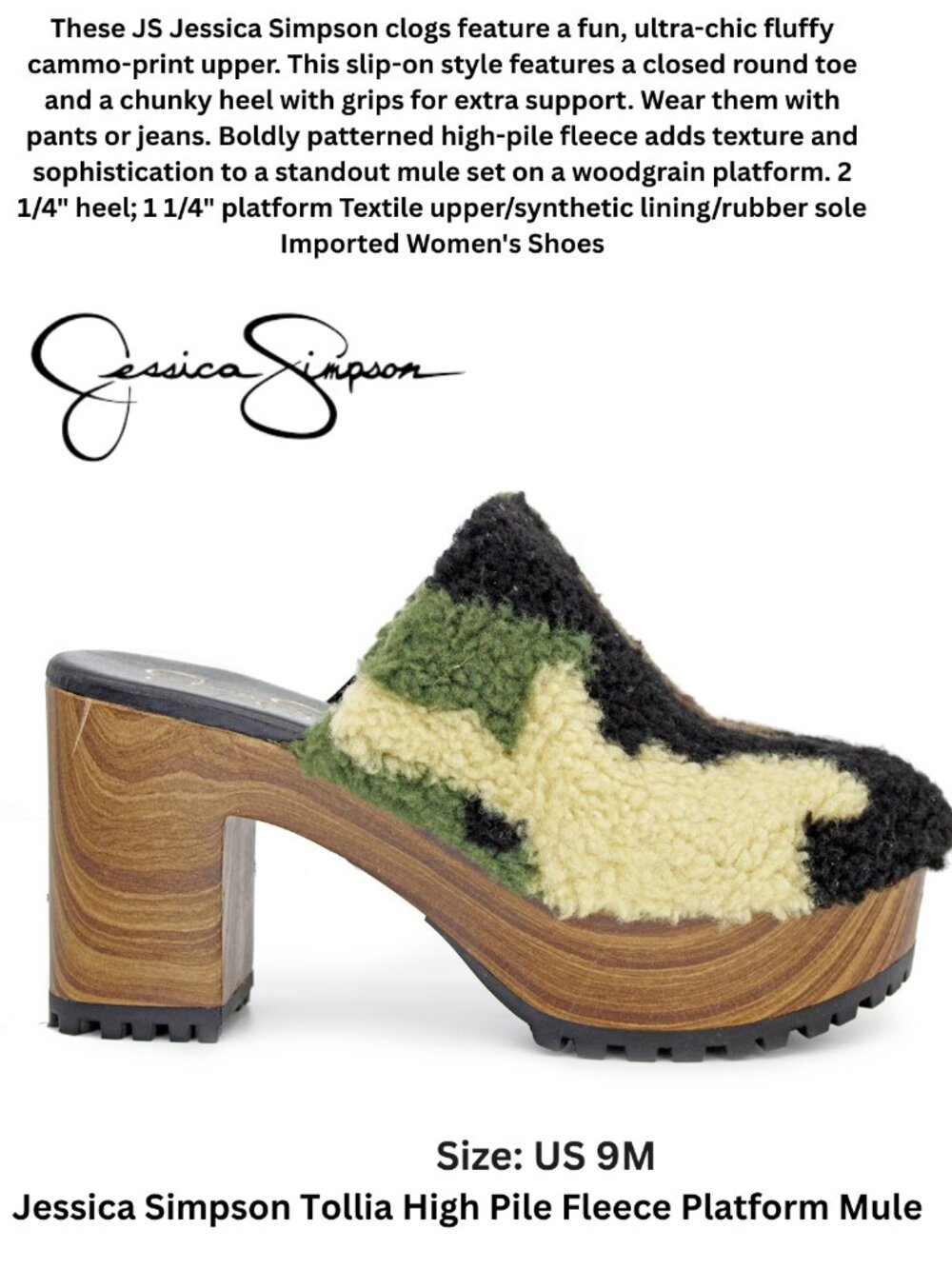 Jessica Simpson Tollia High Pile Fleece Platform Mule